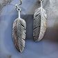 Sterling Silver Southwestern Style Feather Decorated Dangle Earrings For Women