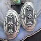 Leander Tahe Native American Sterling Silver Large Oval Repousse Post Earrings For Women