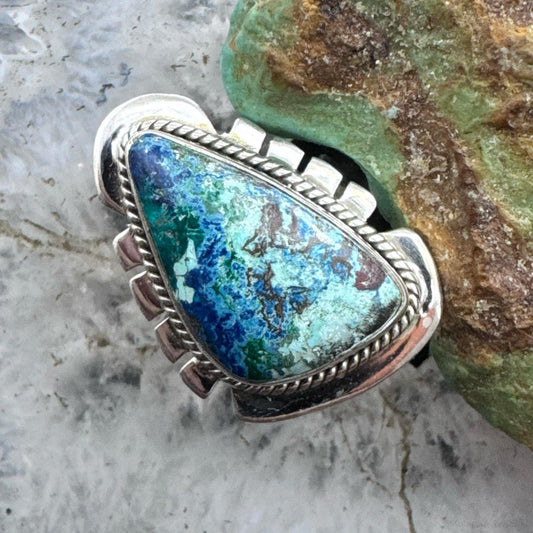 Sterling Silver Southwestern Style Teardrop Shattuckite Ring Size 8.75 For Women