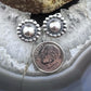 Native American Sterling Silver Stamped Rounded Concho Repousse Post Earrings