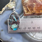 Sterling Silver Southwestern Style Large Oval Copper Turquoise Pendant For Women