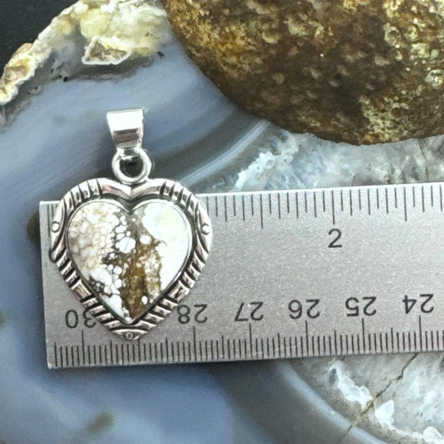 Native American Sterling Silver Wild Horse Heart Pendant For Women