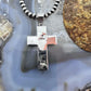 Native American Sterling Silver Inlay Blackjack Decorated Cross Unisex Pendant