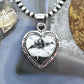 Native American Sterling Silver White Buffalo Heart Pendant For Women