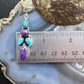 Sterling Silver Southwestern Style Turquoise & Purple Dahlia Dangle Earrings For Women