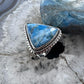 Sterling Silver Southwestern Style Triangle Blue Apatite Ring Size 8.5 For Women