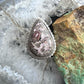 Sterling Southwestern Style Teardrop Leopard Skin Jasper Ring Size 7.75 For Women