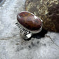 Sterling Silver Southwestern Style Oval Moroccan Seam Agate Ring Size 8 For Women