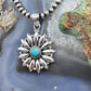 Sterling Silver Southwestern Style Rounded Turquoise Pendant Cluster For Women