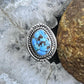 Sterling Silver Southwestern Style Golden Hill Turquoise Ring Size 6 For Women