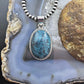 Sterling Silver Southwestern Style Large Oval Matrixed Azurite Decorated Pendant For Women