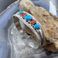 Signed Sterling Silver Native American Turquoise & Coral Row Bracelet For Women