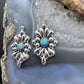 Sterling Silver Southwestern Style Turquoise Cluster Dangle Earrings For Women