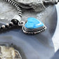 Native American Sterling Silver Blue Ridge Turquoise Heart Pendant For Women