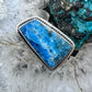 Sterling Silver Southwestern Style Trapeze Blue Apatite Ring Size 7 For Women