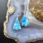 Sterling Silver Southwestern Style Triangle Blue Apatite Dangle Earrings For Women