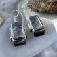 Sterling Silver Southwestern Style Rectangle Moss Agate Dangle Earrings For Women