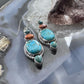 Sterling Southwestern Style Multistone Cluster Dangle Earrings For Women #6