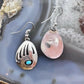 Native American Sterling Silver Bear Claw w/Turquoise Dangle Earrings For Women