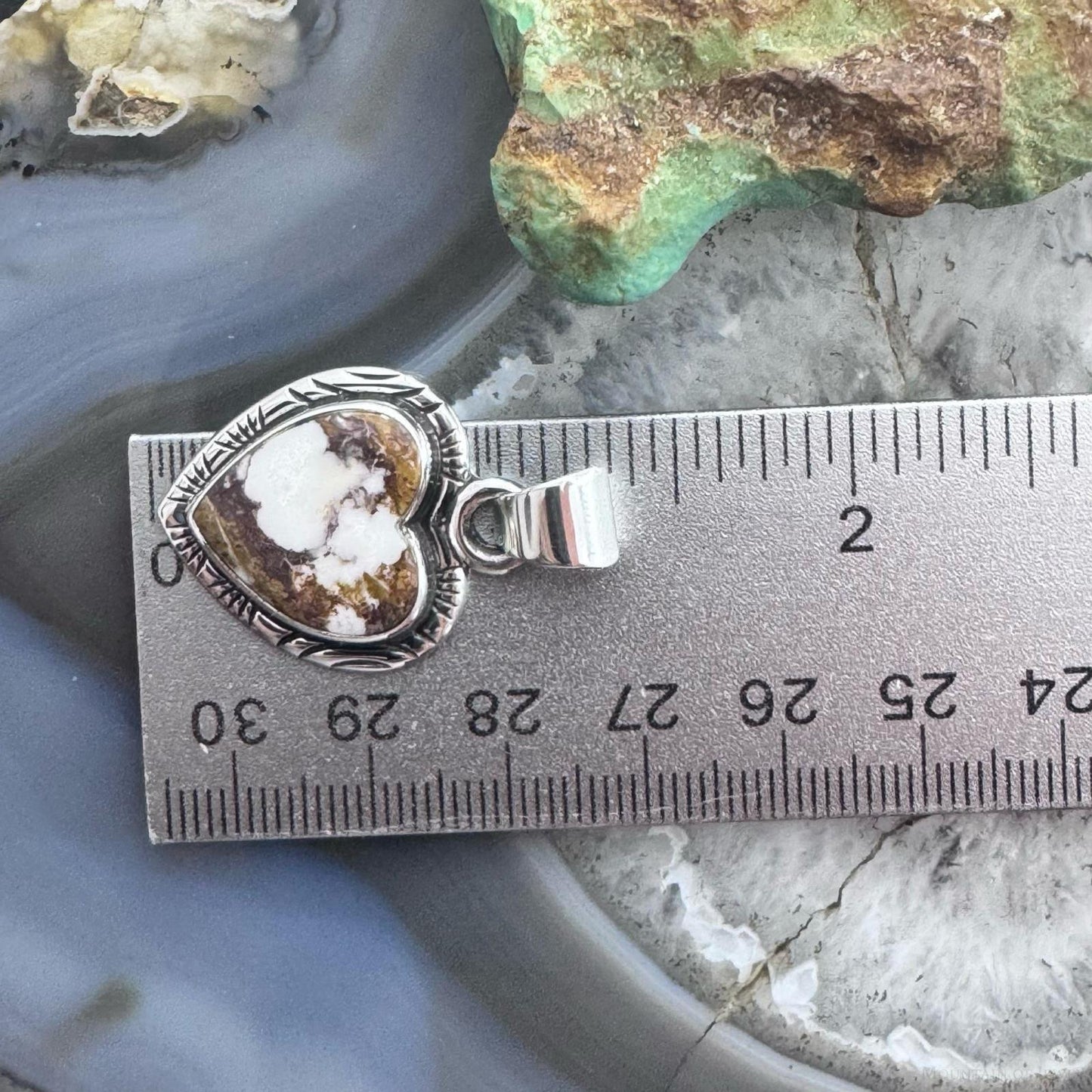 Native American Sterling Silver Wild Horse Decorated Heart Pendant For Women