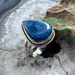 Sterling Silver Southwestern Style Teardrop Neon Apatite Decorated Ring Size 10 For Women