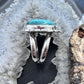 Sterling Silver Southwestern Style Oval Tibetan Turquoise Ring Size 8.75 For Women