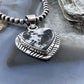 Native American Sterling Silver White Buffalo Heart Pendant For Women