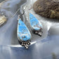 Sterling Silver  Southwestern Style Elongated Teardrop Apatite Dangle Earrings For Women