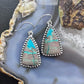 Sterling Silver Southwestern Style Triangle Shattuckite Dangle Earrings For Women #2