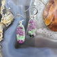 Sterling Silver Southwestern Style Oval Ruby Zoisite Dangle Earrings For Women