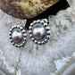 Native American Sterling Silver Stamped Rounded Concho Repousse Post Earrings