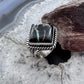 Native American Sterling Silver Blackjack Decorated Mini Bar Ring Size 8 For Women