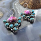 Sterling Silver Southwestern Style Turquoise & Dahlia Dangle Earrings For Women