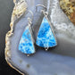 Sterling Silver Southwestern Style Triangle Blue Apatite Dangle Earrings For Women