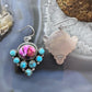 Sterling Silver Southwestern Style Turquoise & Dahlia Dangle Earrings For Women