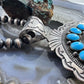 Vintage Signed Native American Sterling Silver Sleeping Beauty Turquoise Unisex Naja Pendant