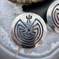 Clement Honie Vintage Native American Sterling Silver Man in the Maze Stud Earrings