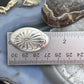 Native American Silver Stamped Flower Oval Post Earrings For Women