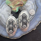 Leander Tahe Native American Sterling Silver Large Oval Repousse Post Earrings For Women