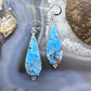 Sterling Silver  Southwestern Style Elongated Teardrop Apatite Dangle Earrings For Women