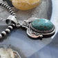 Sterling Silver Southwestern Style Oval Turquoise Leaves Decorated Pendant For Women