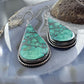 Sterling Silver Southwestern Style Teardrop Turquoise Dangle Earrings For Women