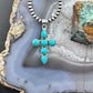 Sterling Silver Southwestern Style Blue Howlite Cross Pendant For Women #1
