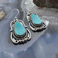 Sterling Silver Southwestern Style Teardrop Turquoise Dangle Earrings For Women