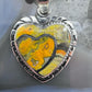 Native American Sterling Silver Bumblebee Jasper Decorated Double Heart Pendant For Women