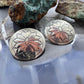 Vintage Native American Silver Stamped Stud Earrings For Women