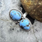 Sterling Silver Southwestern Style 2 Golden Hill Turquoise Ring Size 8.75 For Women