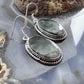 Sterling Silver Southwestern Style Oval Moss Agate Decorated Dangle Earrings For Women