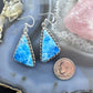 Sterling Silver Southwestern Style Triangle Blue Apatite Dangle Earrings For Women #1