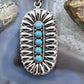 Sterling Silver Southwestern Style Turquoise & Silver Teardrop Cluster Pendant For Women